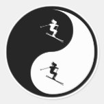 Yin Yang Skiing Sticker