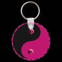 Yin Yang Skulls Keychain