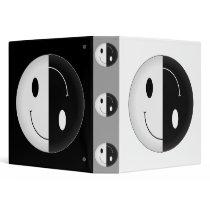 Yin Yang Smiley Vinyl Binder