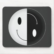 Yin Yang Smiley Mousepads