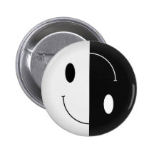 Yin Yang Smiley Pin