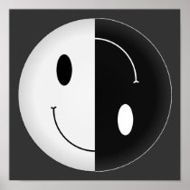 Yin Yang Smiley Poster