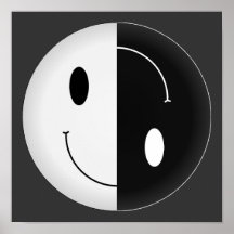 Yin Yang Smiley Poster