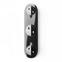 Yin Yang Smiley Skateboard Deck