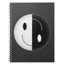 Yin Yang Smiley Spiral Note Books