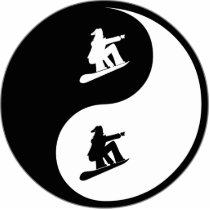 Yin Yang Snowboarding photo sculptures