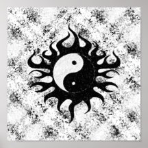 Yin Yang Splatter Poster