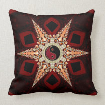 Yin Yang Star Dark Red+Black Cushion / Pillow pillows