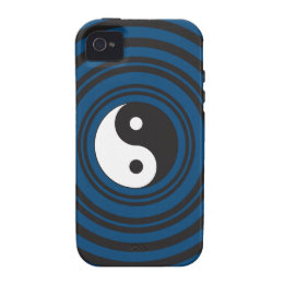 Yin Yang Symbol Blue Concentric Circles Ripples iPhone 4/4S Cover