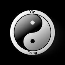 Yin Yang symbol button (Black)