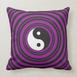 Yin Yang Taijitu symbol Purple Black Circles Throw Pillows