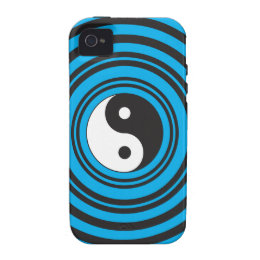 Yin Yang Taijitu symbol with Teal Blue Circles iPhone 4/4S Case