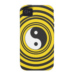 Yin Yang Taijitu symbol Yellow Black Ripples iPhone 4 Cover