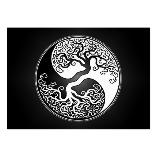 Yin Yang Tree Business Card Template (front side)