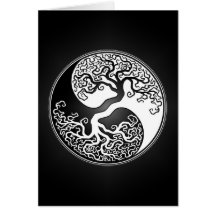 Yin Yang Tree Greeting Card