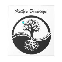 Yin Yang Tree Of Life Black & White Memo Note Pads