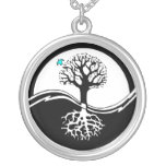 Yin Yang Tree Of Life Black & White Necklace