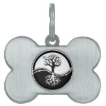 Yin Yang Tree Of Life Black & White Pet ID Tag