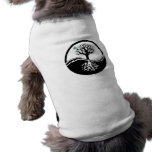Yin Yang Tree Of Life Black & White Pet Tshirt