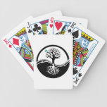Yin Yang Tree Of Life Black & White Bicycle Playing Cards
