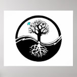 Yin Yang Tree Of Life Black & White Posters