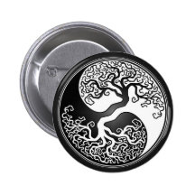Yin Yang Tree Pinback Buttons