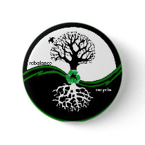 Yin Yang Tree Rebalance Recycle button by funny_tshirt Yin Yang Tree Rebalance Recycle button