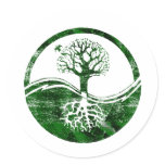 Yin Yang Tree Round Stickers