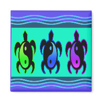 Yin Yang Turtles Magnets