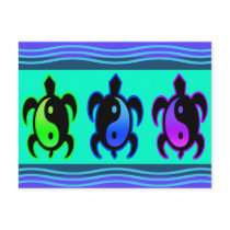 Yin Yang Turtles Postcard