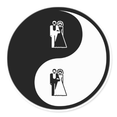 Yin Yang Weddings Round Sticker