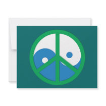 Yin-Yang with Peace sign invitations