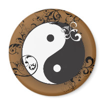 Yin-Yang with scrolling Refrigerator Magnet