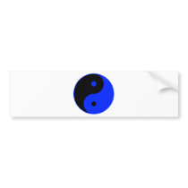 Yin Yang Ying Taoism Sign Chinese Taijitu Blue bumper stickers