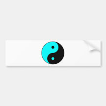 Yin Yang Ying Taoism Sign Chinese Taijitu Blue Bumper Sticker