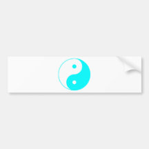 Yin Yang Ying Taoism Sign Chinese Taijitu Blue Bumper Stickers