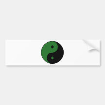 Yin Yang Ying Taoism Sign Chinese Taijitu Green Bumper Stickers