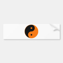Yin Yang Ying Taoism Sign Chinese Taijitu Orange Bumper Stickers