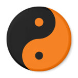 Yin Yang Ying Taoism Sign Chinese Taijitu Orange Refrigerator Magnets