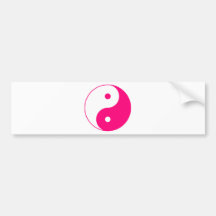 Yin Yang Ying Taoism Sign Chinese Taijitu Pink Bumper Sticker