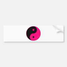 Yin Yang Ying Taoism Sign Chinese Taijitu Pink Bumper Sticker