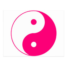 Yin Yang Ying Taoism Sign Chinese Taijitu Pink Postcard