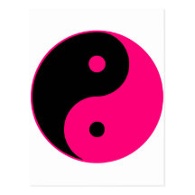 Yin Yang Ying Taoism Sign Chinese Taijitu Pink Postcard