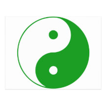 Yin Yang Ying Taoism Sign Chinese Taijitu Post Card