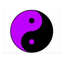 Yin Yang Ying Taoism Sign Chinese Taijitu Purple Post Card