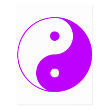 Yin Yang Ying Taoism Sign Chinese Taijitu Purple Post Card