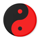Yin Yang Ying Taoism Sign Chinese Taijitu Red Fridge Magnet