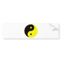 Yin Yang Ying Taoism Sign Chinese Taijitu Yellow bumper stickers