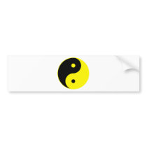 Yin Yang Ying Taoism Sign Chinese Taijitu Yellow bumper stickers