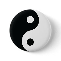 ying and yang icon pinback buttons